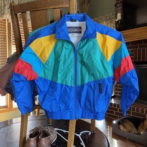 Vintage Members Only Youth Size Small (8) Unisex Windbreaker Jacket Color Block